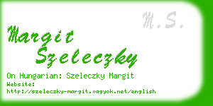 margit szeleczky business card